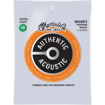 Struna pro kytaru a smyčcový nástroj MARTIN MA500FX SP Flexible Core 92/8 Phosphor Bronze Custom Light 12-String