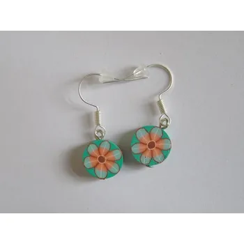 Náušnice Fimo náušnice - kulaté - zelená