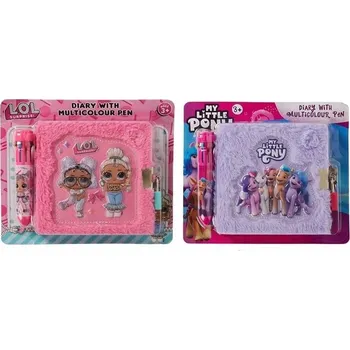 Diář Plyšový diář s barevnou propiskou, deník Lol, Pony sada Typ: Pony
