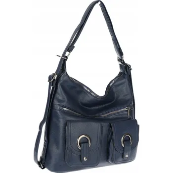 Kabelka Dámská nákupní taška velká Kabelka Přes Rameno batoh 2v1, taška 88020, modrá