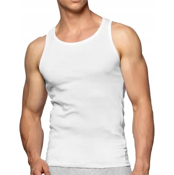 Pánské tílko Atlantic tílko BMV-046-BIAŁY-XXL kulatý výstřih bez rukávů bílé barvy velikost XXL