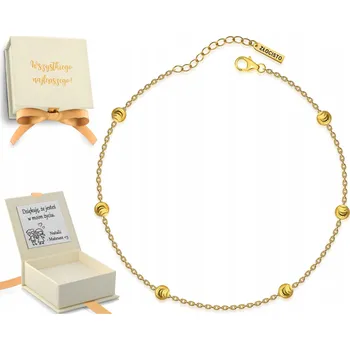 Náramek Dámský náramek s lesklými zlatými kuličkami, pozlacené stříbro 925