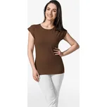 Dámské bavlněné triko CityZen Alta s elastanem a kimonovým rukávem Barva: hnědá čokoládová, Velikost: 42