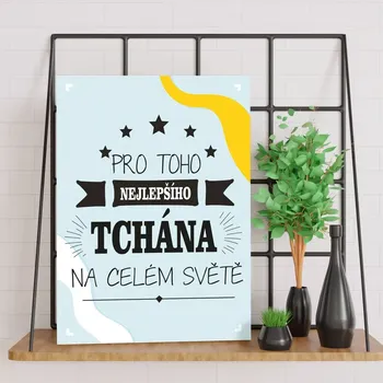 Plechová cedule Sablio Dárková cedulka Pro toho nejlepšího tchána na celém světě: 30x40 cm