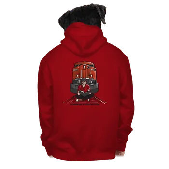 Pánská mikina Bastard Studentská kolej pánská mikina na zip Red