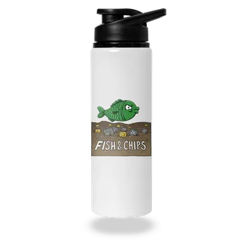 Láhev Bastard Fish and IT chips lahev na vodu White