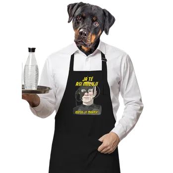 Kuchyňská zástěra Bastard Zamilovaný Borg zástěra Black