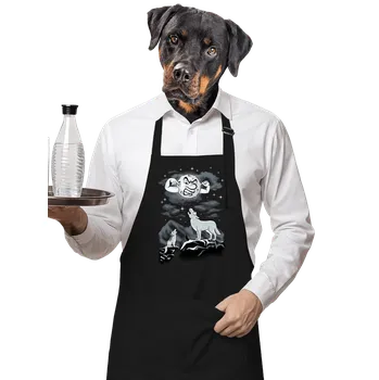 Kuchyňská zástěra Bastard Vlčí árie zástěra Black