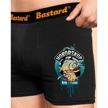Trenýrky Bastard Hororskop - Ryby boxerky Black