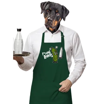 Kuchyňská zástěra Bastard Fucking Robots zástěra Bottle Green