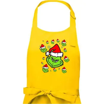 Kuchyňská zástěra Grinch Vánoční - Dámská zástěra na vaření - Univerzální velikost ( Žlutá )