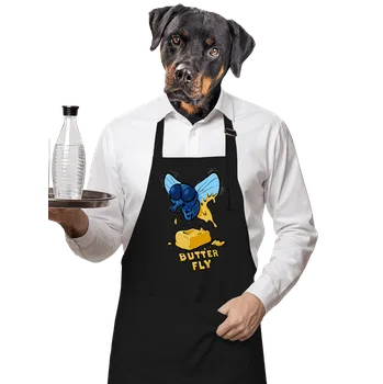 Kuchyňská zástěra Bastard Butter Fly moucha zástěra Black