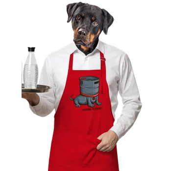 Kuchyňská zástěra Bastard Štěně zástěra Red