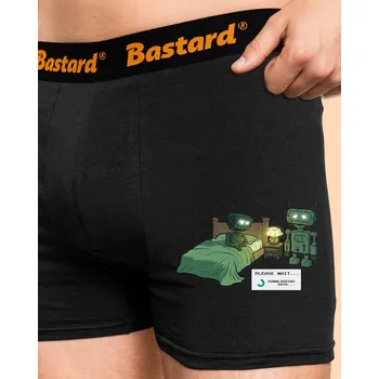Trenýrky Bastard Robotí romantika boxerky Black