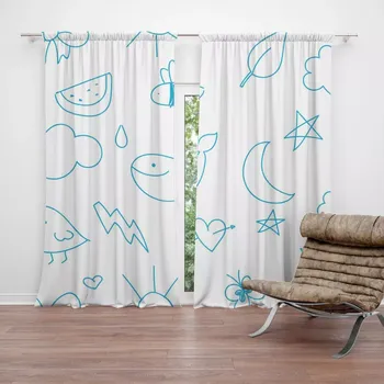 Závěs Sablio Závěs Kreslení nejmenších: 2ks 140x250cm