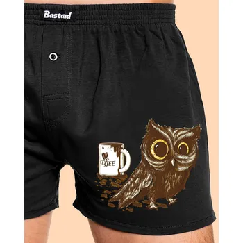 Trenýrky Bastard Sova na kofeinu pánské trenky Black