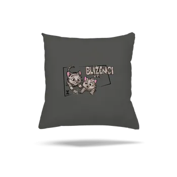 Polštář Bastard Kočičí horoskop: Blíženci polštář Gray Pol