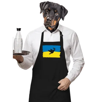 Kuchyňská zástěra Bastard Ukrajina - Holubice zástěra Black