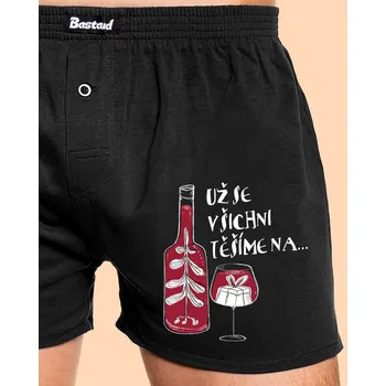 Trenýrky Bastard Vánoce ve víně pánské trenky Black