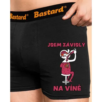 Trenýrky Bastard Závislý na víně boxerky Black