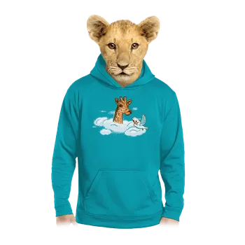 Chlapecká mikina Bastard Žirafa v oblacích dětská mikina klokanka Hawaiian Blue