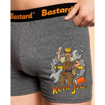 Trenýrky Bastard Kutil Jones boxerky Gray Melange