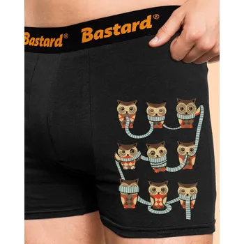 Trenýrky Bastard Sovičky boxerky Black