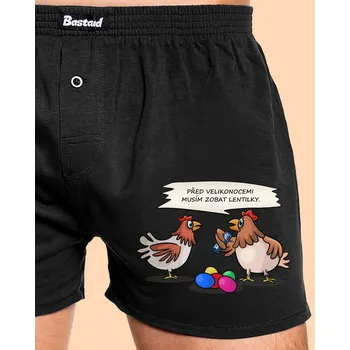 Trenýrky Bastard Slepice před Velikonocemi pánské trenky Black