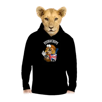 Chlapecká mikina Bastard Fish and chips dětská mikina klokanka Black