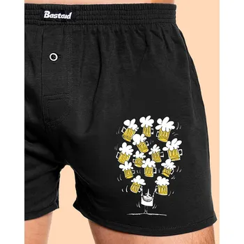 Trenýrky Bastard Šťastný pivař pánské trenky Black