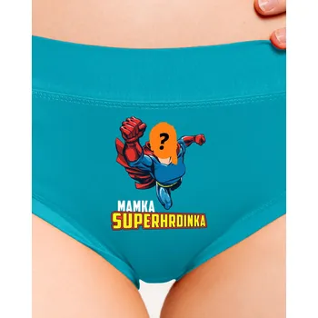 Souprava dámského spodního prádla Bastard Mamka superhrdinka dámské kalhotky Turquoise