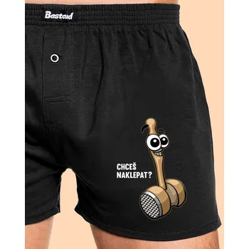 Trenýrky Bastard Chceš naklepat? pánské trenky Black