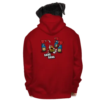 Pánská mikina Bastard Gang bang pánská mikina na zip Red