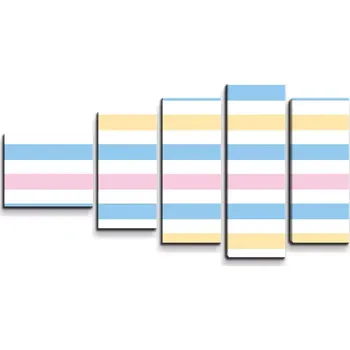Obraz Sablio Obraz - 5-dílný Barevné pruhy - 100x60 cm