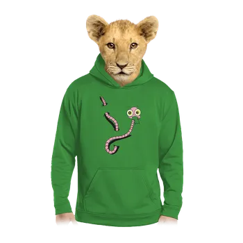 Chlapecká mikina Bastard Červ dětská mikina klokanka Kelly Green AWD