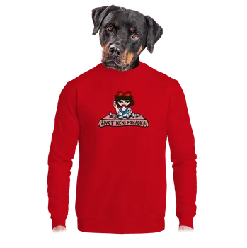 Pánská mikina Bastard Sněhurka unisex mikina bez kapuce Red