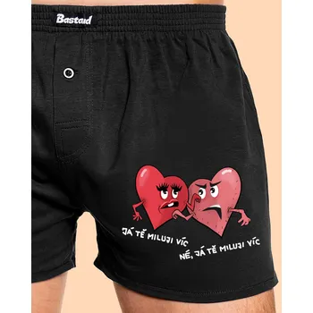 Trenýrky Bastard Srdíčka pánské trenky Black