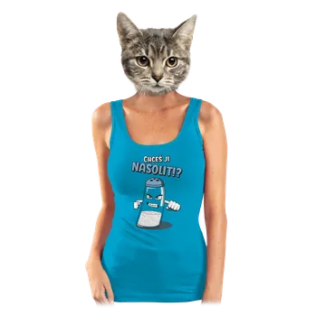 Bastard Chceš ji nasolit!? dámské tílko klasické Blue Atol