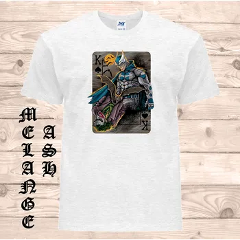 Pánské tričko panske-levne-bavlnene-tricko-potisk-Batman-Joker Barva: Ash melange - popelová směs, velikost: S