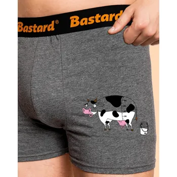 Trenýrky Bastard Kráva boxerky Gray Melange