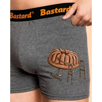 Trenýrky Bastard Bábovka boxerky Gray Melange