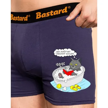 Trenýrky Bastard Jak všechny naštvat boxerky Blue Navy