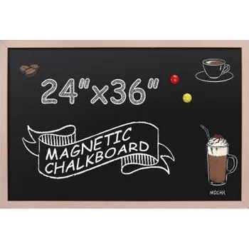 Kancelářský nábytek Černá tabule na křídy v dřevěném rámu 86x56 cm (P-TZD8656)