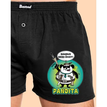 Trenýrky Bastard Pandita pánské trenky Black