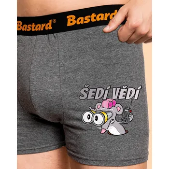 Trenýrky Bastard Šedí vědí - myš boxerky Gray Melange