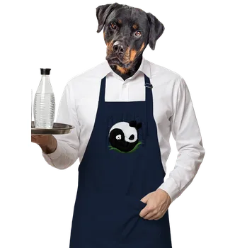 Kuchyňská zástěra Bastard Dvě spící pandy zástěra Navy