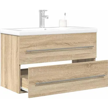 Koupelnový nábytek 2dílný set koupelnového nábytku dub sonoma kompozitní dřevo Hnědá3324964