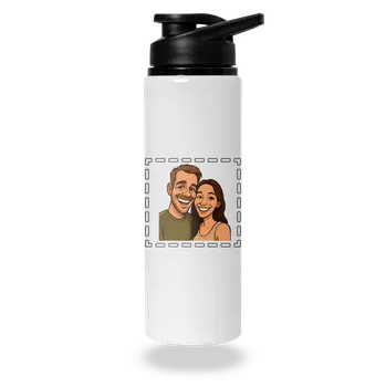 Láhev Bastard Karikatura z vlastní fotky lahev na vodu White