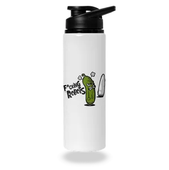 Láhev Bastard Fucking Robots lahev na vodu White