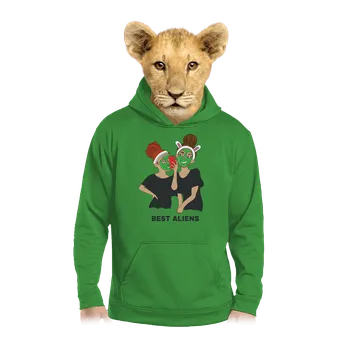 Chlapecká mikina Bastard Best aliens dětská mikina klokanka Kelly Green AWD